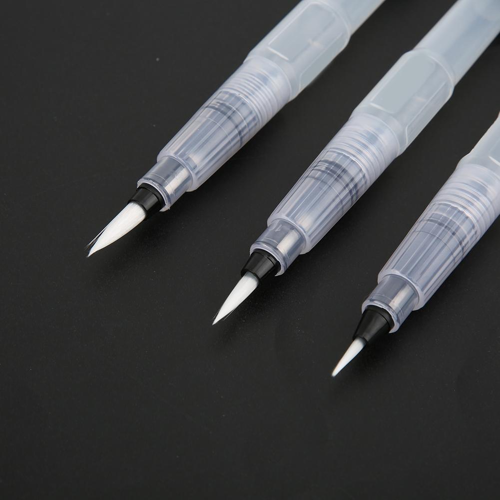 3Pcs Water Storage Pen Transparent Nylon  Watercolor Paint Brush Stationery Art Supplies