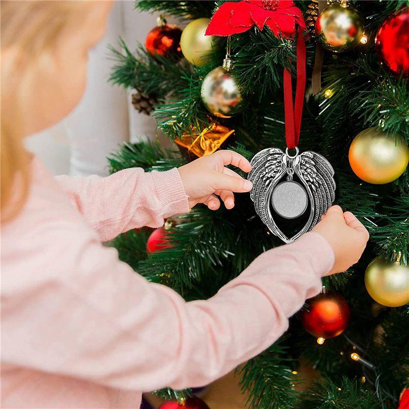 Aug. Angel Wing Shape Blank Hot Transfer Printing Sublimation Ornament Decoration For Christmas Tree Decor Xmas Party
