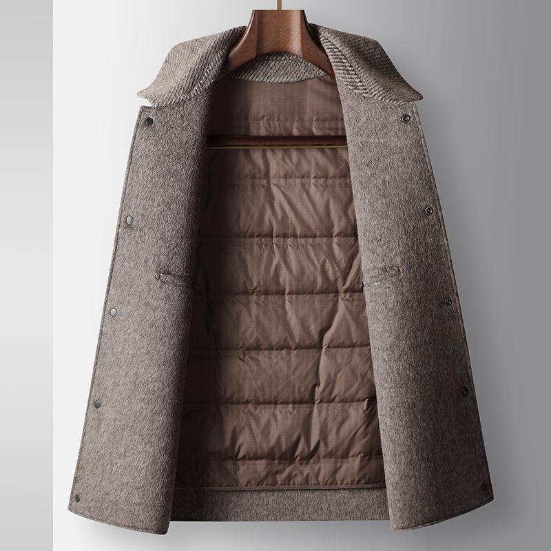 Men's Woolen Jacket Autumn and Winter Lapel Tooling Version Light Luxury Business Double-sided Woolen Warm Casual Youth Jacket Tide