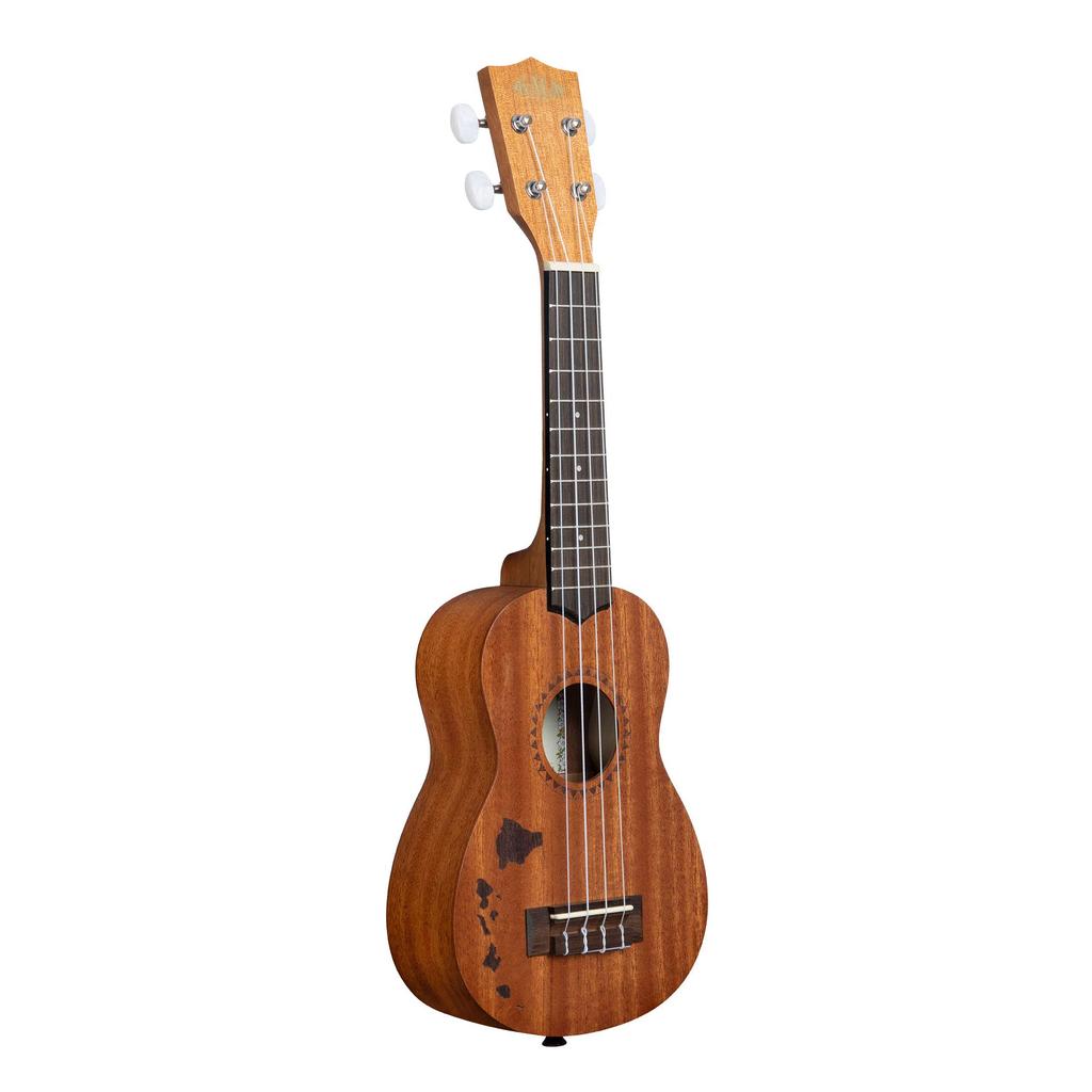 KALA Ukulele Series Mahogany Body Soprano Hawaiian Pattern Laser Engraved Top Model to KA-15 KA15S-H1-WBAG20_06 [Successor KA-15S-H1] (Case Included)