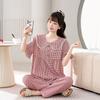1011 spot women's new spring, summer and autumn cotton silk short-sleeved pajamas, simple and natural princess style loungewear