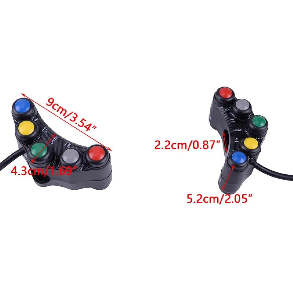 7 Buttons Multifuction ATV Motorcycle Control Switch Assembly 22mm Handlebar Moment/Latching Superior