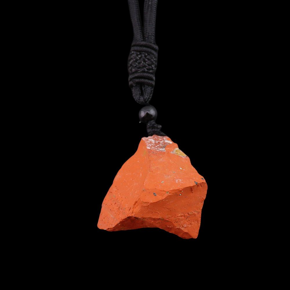 Natural Crystal Irregular Stone Pendant Necklace - Handcrafted Jewelry Sweater Chain