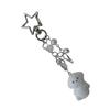 Delicate Keychain With Beaded Detail Alloy Keyring Women Bag Accessory Fashion Dog Pendant Ornament For Everyday Use