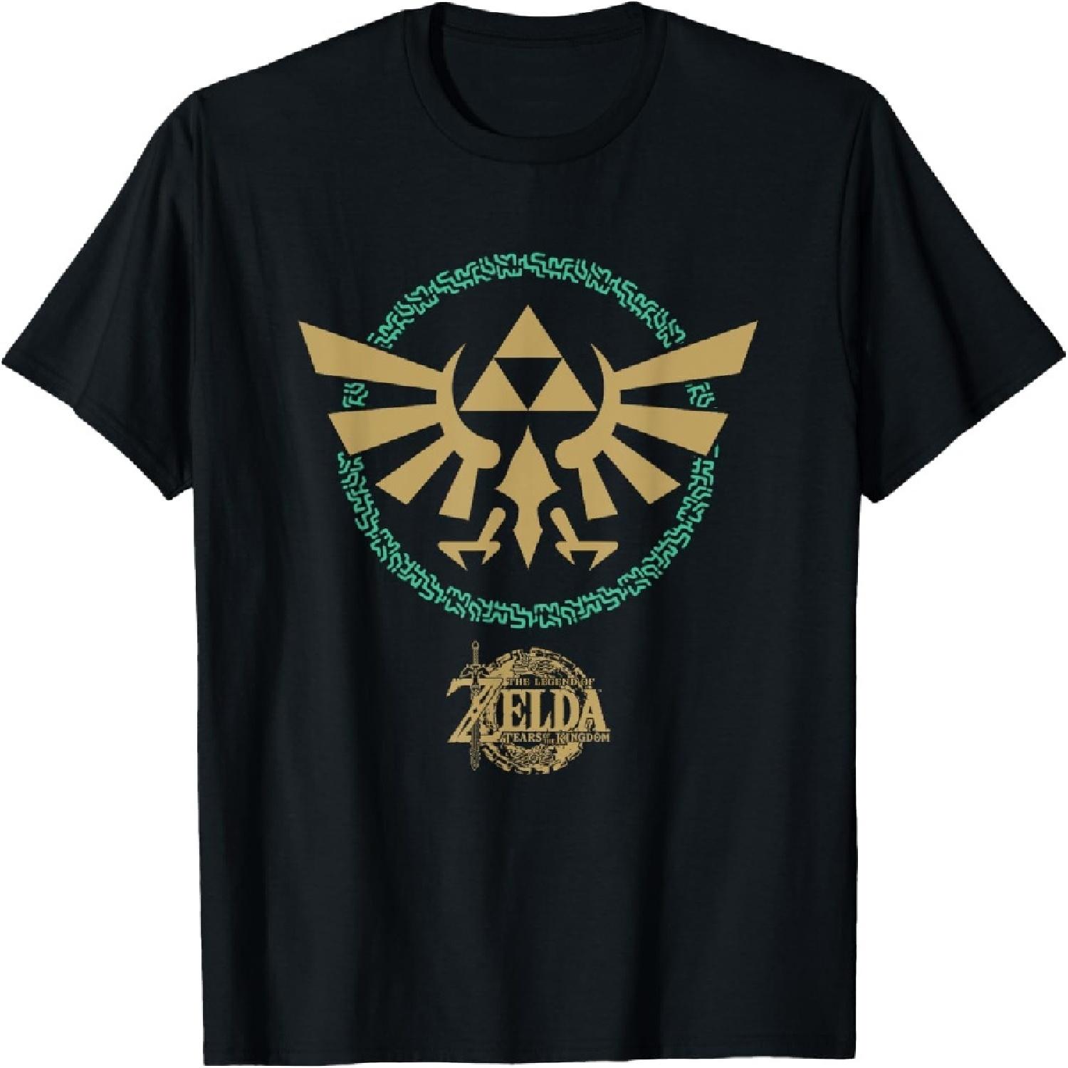 Футболка The Legend of Zelda Tears of the Kingdom Золотой Эмблема Хайрула S