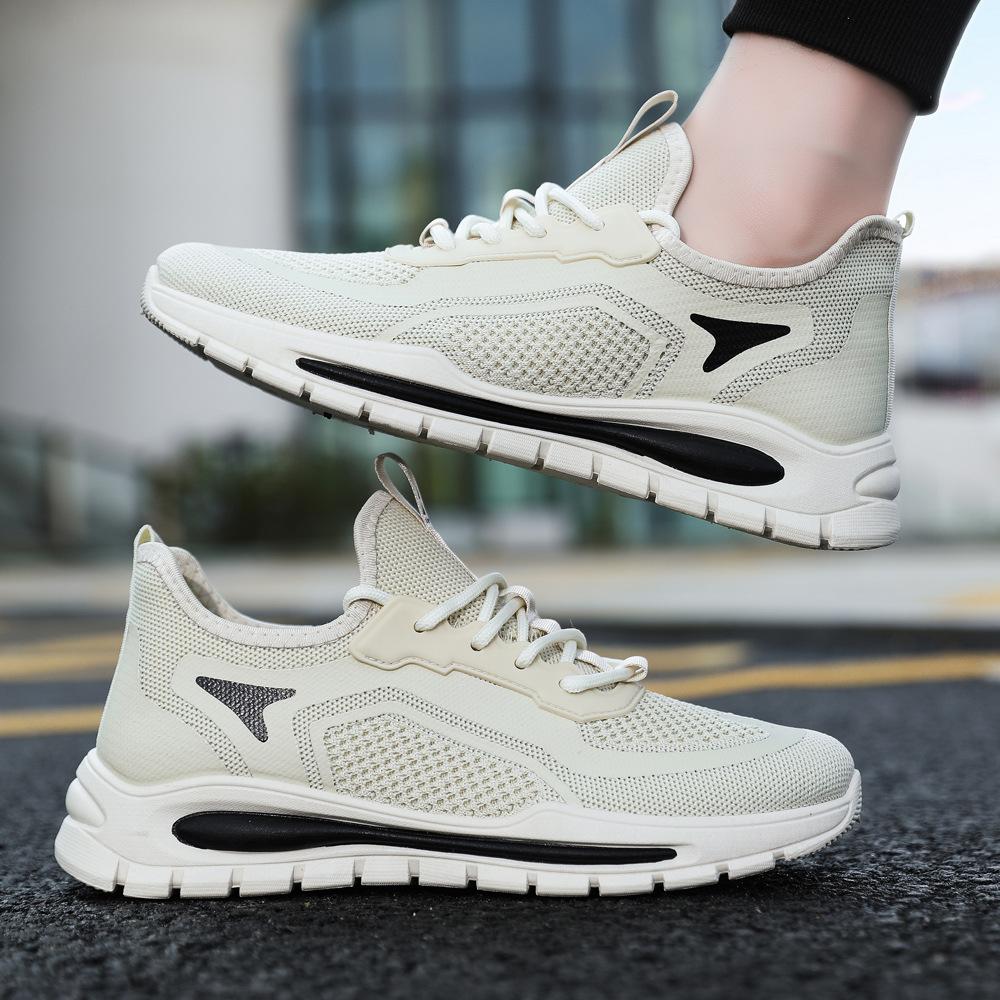 New mesh men's shoes lightweight soft sole fashion running shoes flying woven men's shoes men's sports and leisure trendy shoes