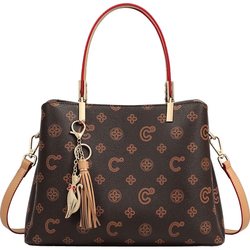 Женская большая сумка-бостон C.BANNER с принтом