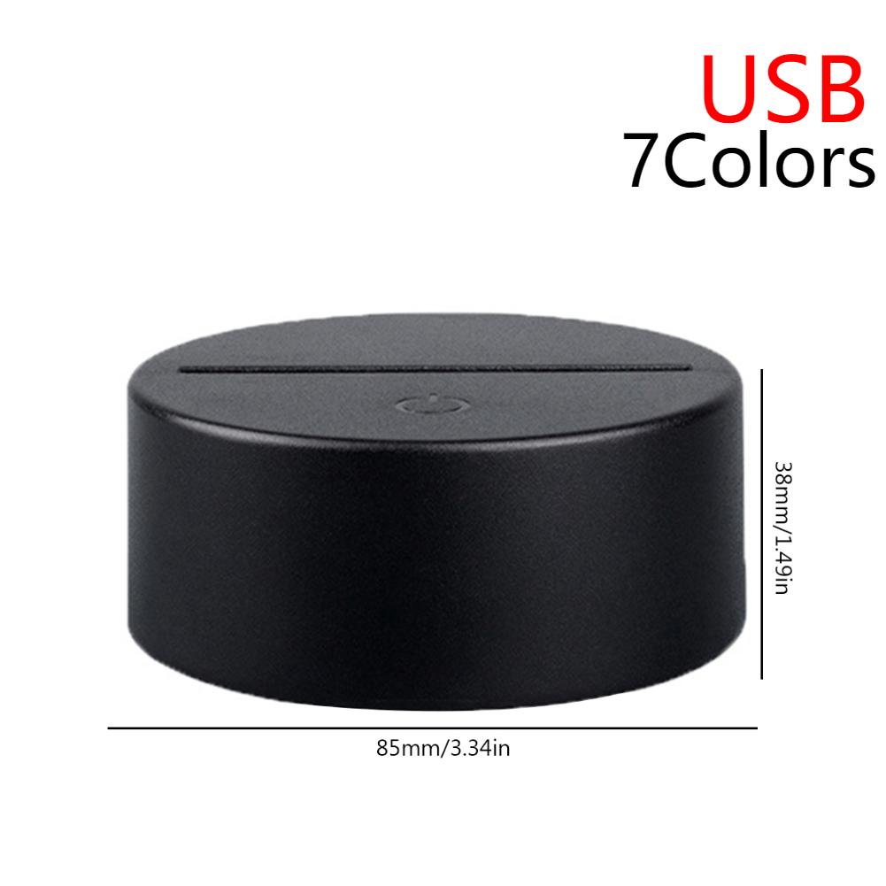 

10-1pcs 3D Night LED Light Lamp Base Touch Control 7/16 Colors Led Display Base Decorative night light plastic base 1 PCS