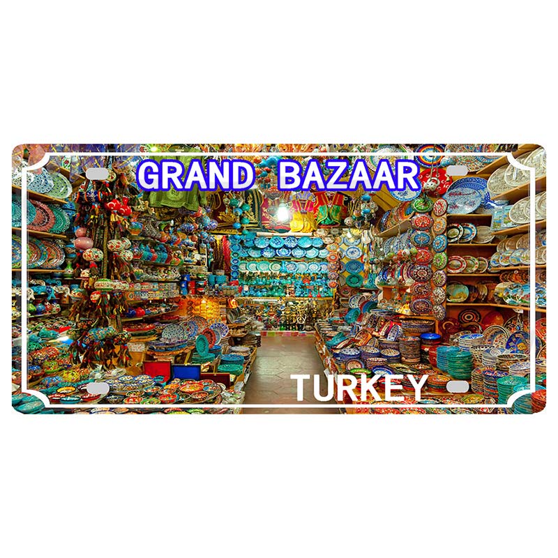 YZFQ Istanbul Turecko Cestování Město Kovový Značka Plakátová Deska Pro Zeď Restaurace Bar Řemesla Domácí Dekorace 30X15CM DC-1612A