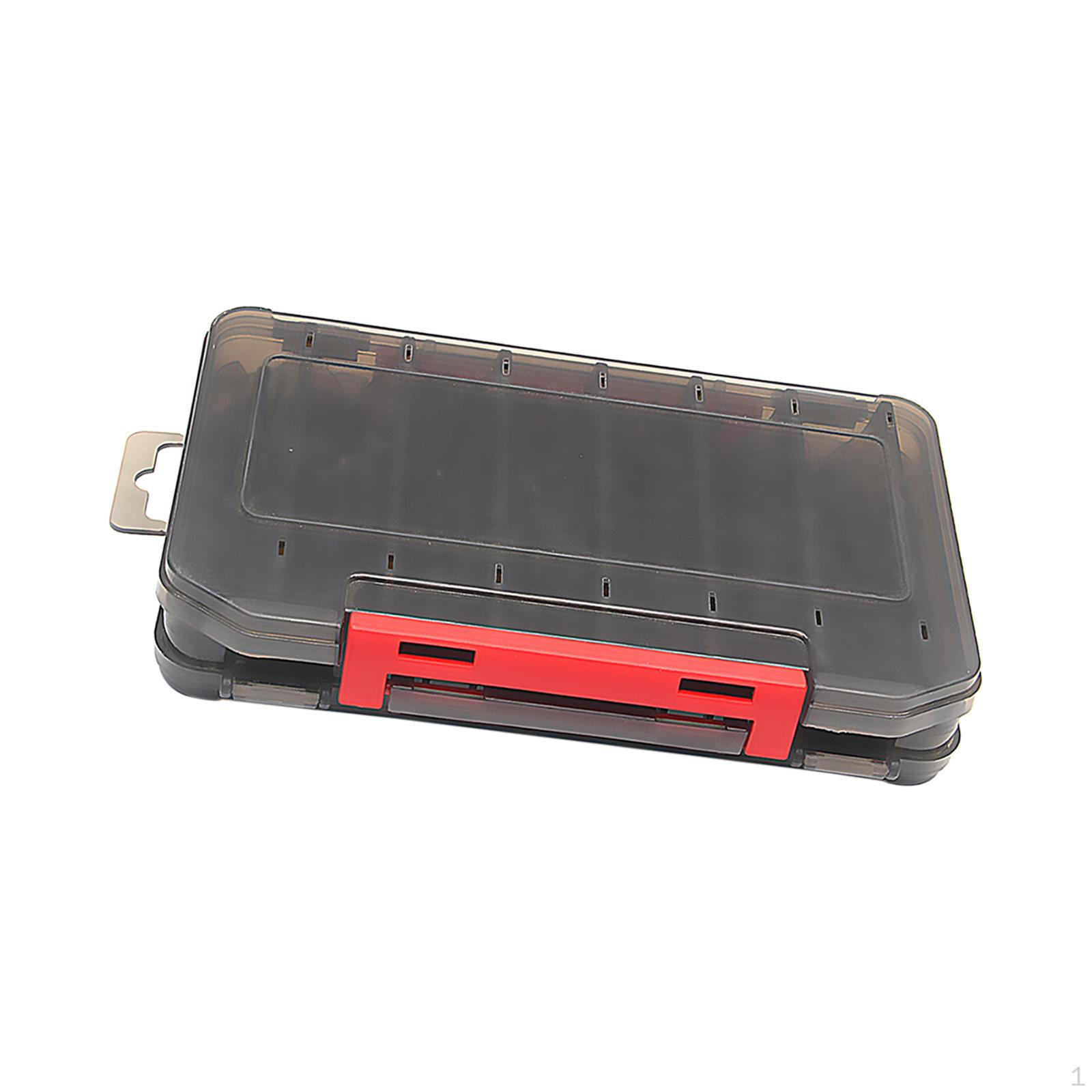 

Fishing Storage Box Double Sided Case Tray Translucent and Sturdy Material Grey L