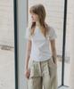 LEFTSEOUL Curve Half T-Shirt [White]
