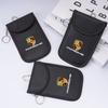 AFEBO1 For Porsche Panamera Cayenne Taycan 911 718 Macan Carrera-GT 928 944 968 Leather Car KeyCase Signal Blocker Bag Shielding Pocket