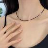 Fashion Versatile Double Layer Stacked Beaded Neck Chain Light Luxury Niche Personality Design Advanced Clavicle Chain Jewelry Accessories