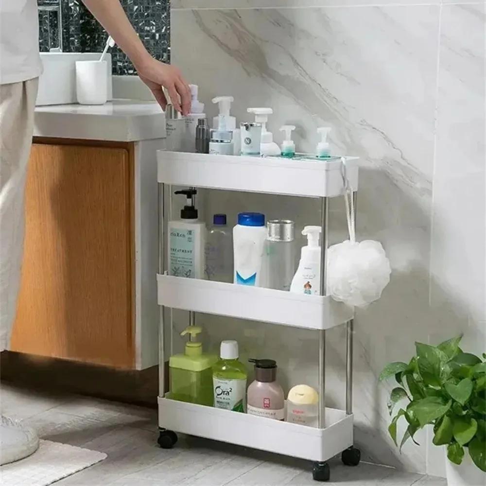 Kitchen Organizers And Storage Rack Household Cart With Wheels Multifunctional Home Accessories Mobile Rack Trolley Bookshelf