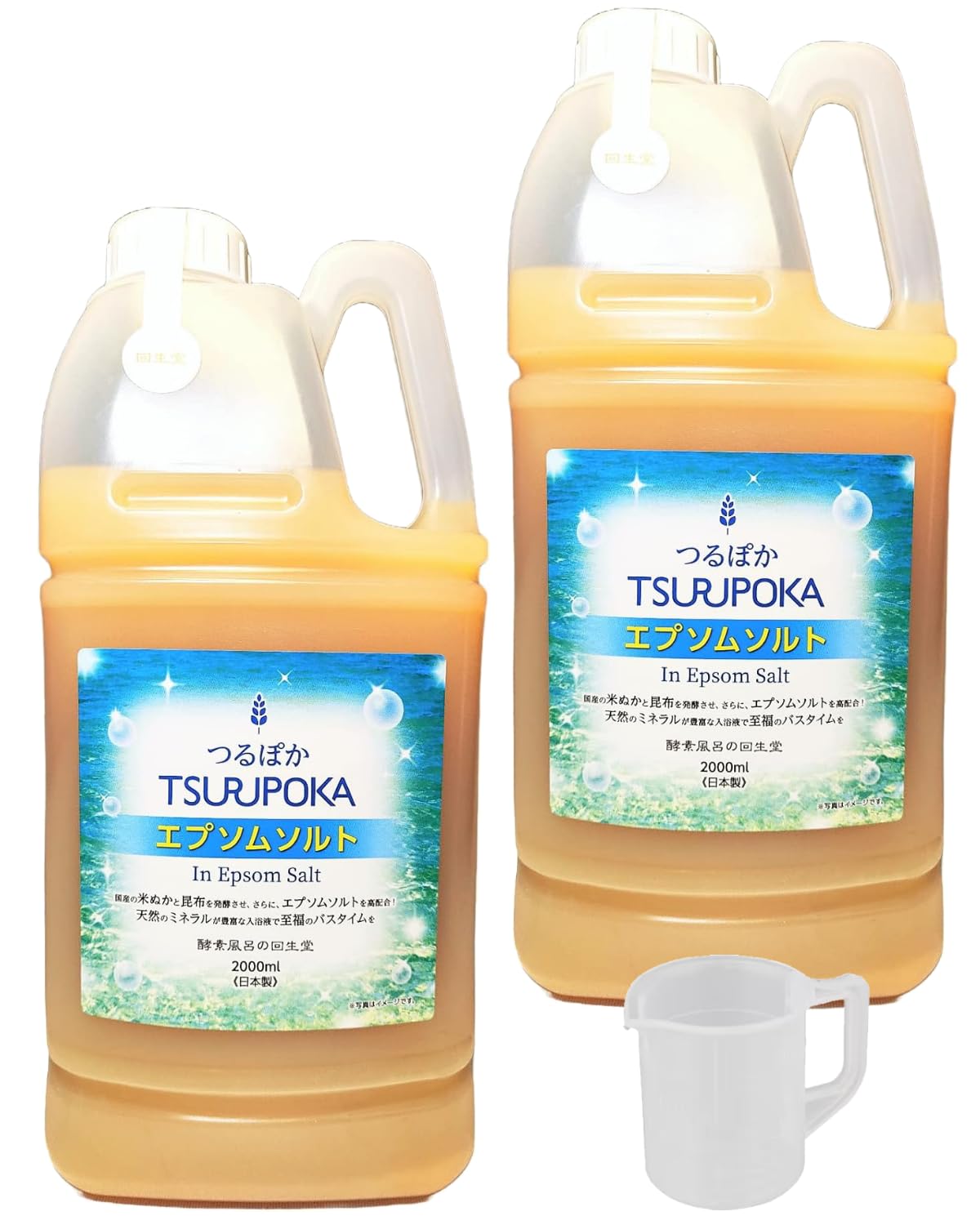 

Увлажняющая жидкость для ванны Tsurupoka с английской солью для ферментных ванн, 2000 мл x 2 (Приблизительно 20 использований) [Для увлажнения и красоты] Без запаха