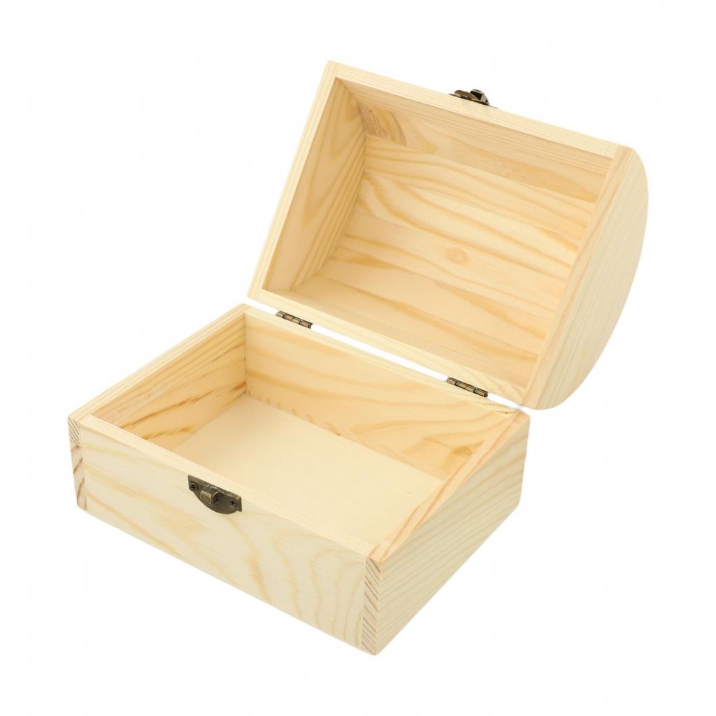 Obyčajná drevená krabica Drevené oblúkové pántové úložné boxy Šperky