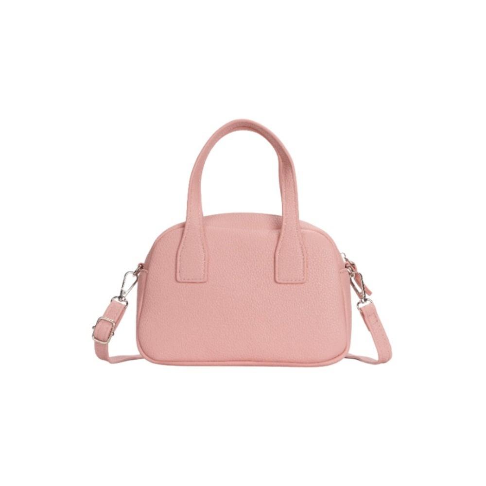 

Handbag Boston Tote Bag High Quality Leather Lichee Pattern Crossbody Bag PU Bowling Bag Outdoor розовый