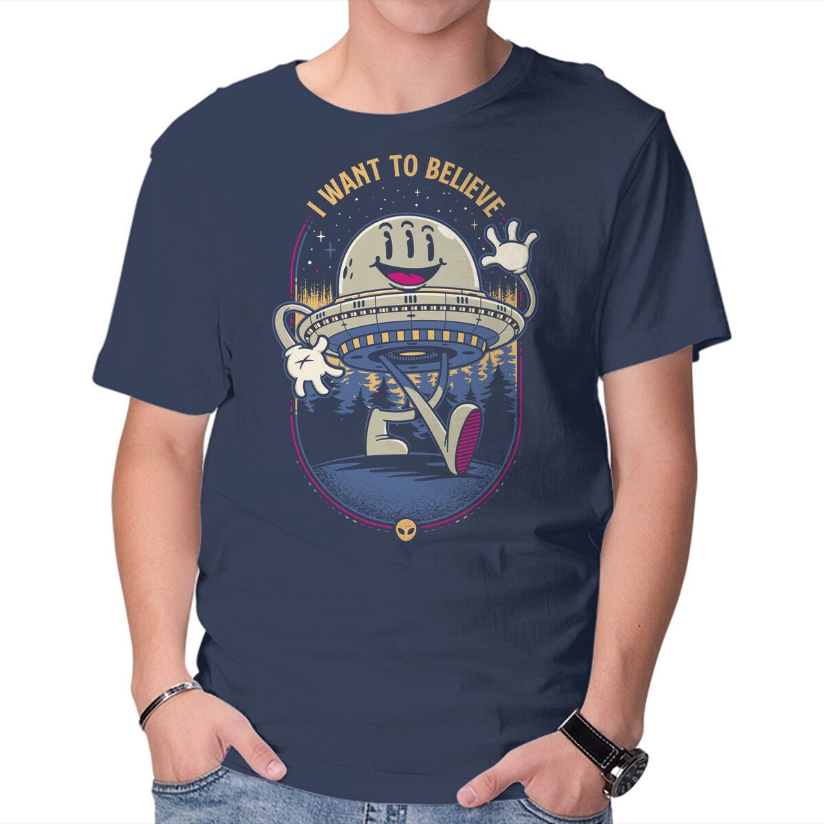 Unisex Crew Neck T-Shirt To Believe Graphic Short Sleeve Casual Tee XXL