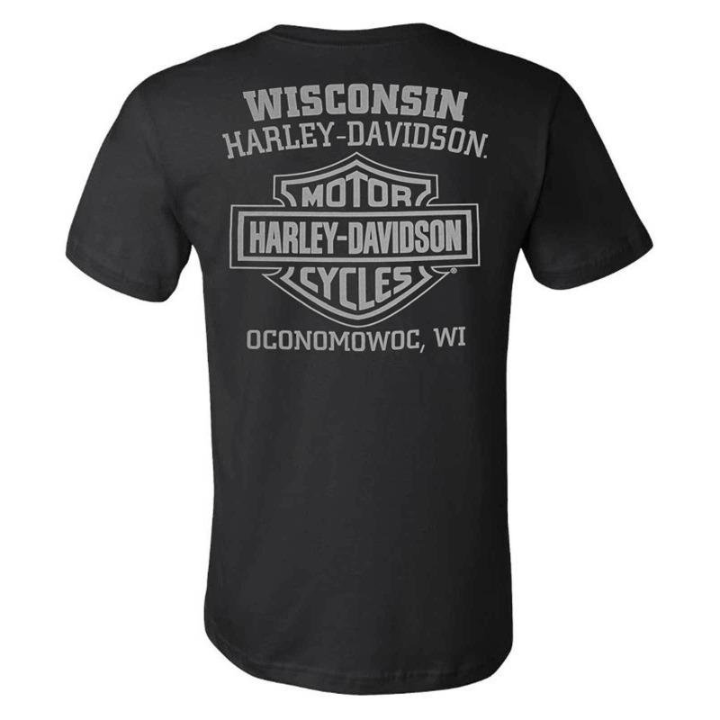 T-shirt à manches courtes et col rond pour homme Harley-Davidson, Noir