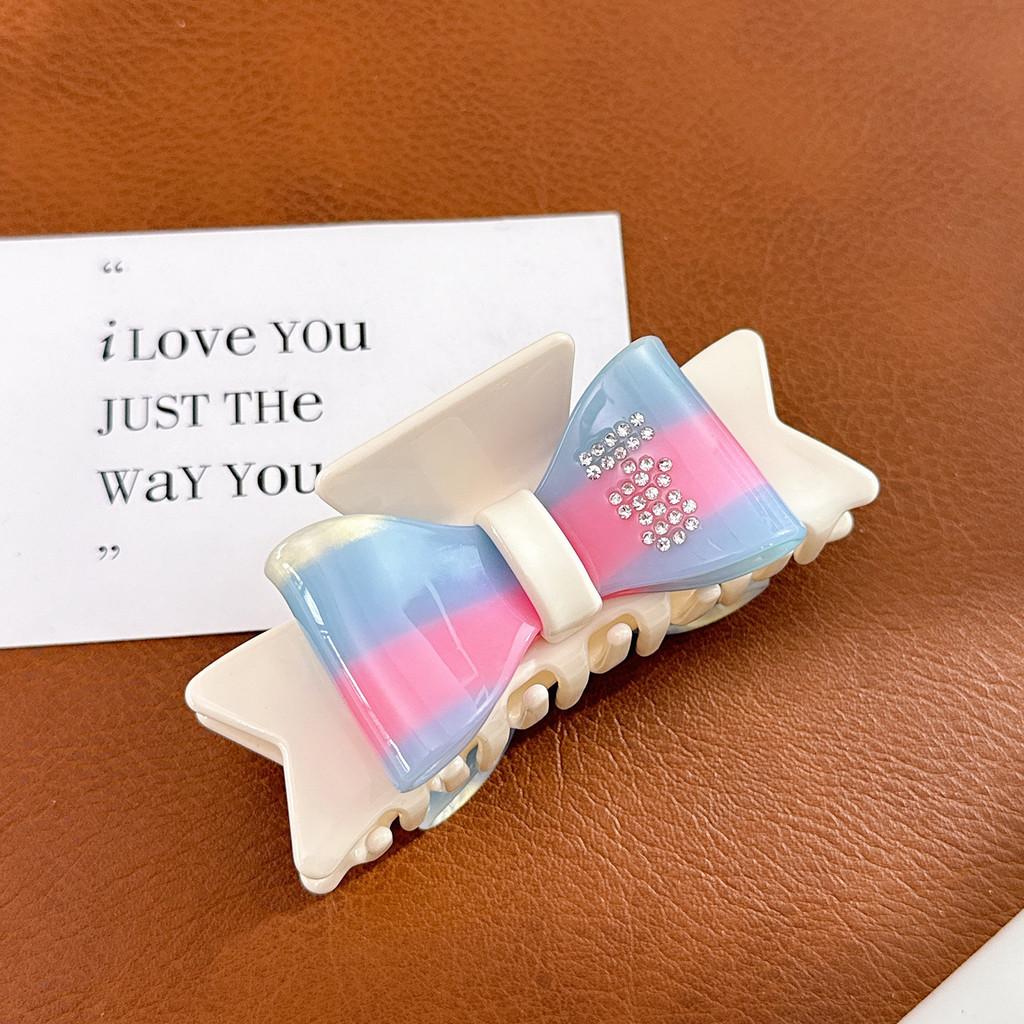 Stylish Large Hair Claw Clip With Elegant Bowknot And Sparkling Rhinestones For Women