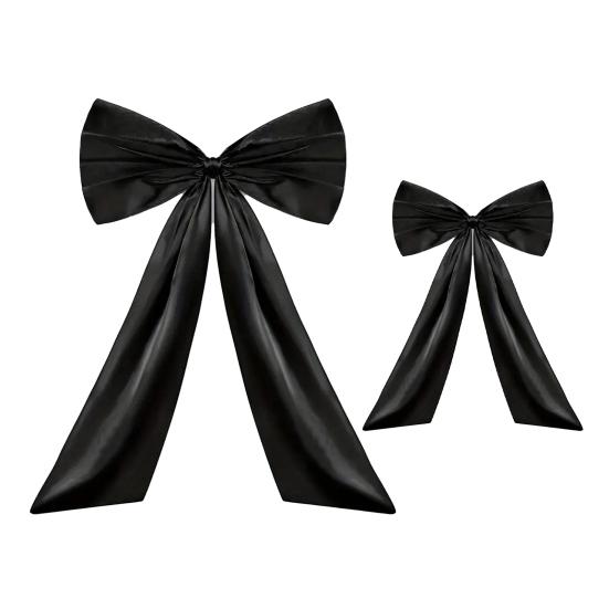 2 Pcs Bow Decor Large And Small Satin Bow Ribbon Tie Room Backdrop Wall Decor for Bachelorette Baby Shower Bridal Shower Birthday Decoration