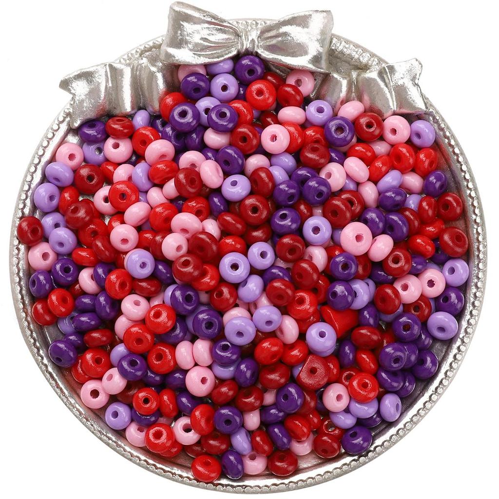 60 Stück Flaschenglasperlen Charm Ölgemälde Abacus Tschechische Perlen Seed Spacer Perlen für die Schmuckherstellung Zubehör