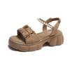 Muffin Platform Sandals Women's Summer Wear 2025 New Pearl Fashion Fairy Style Flat Bottom Gentle Style Roman Shoes