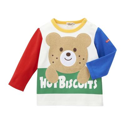 Miki House Hot Biscuits Langarm-T-Shirt, Jungen und Mädchen, Weiß, 80cm, 73-5202-492
