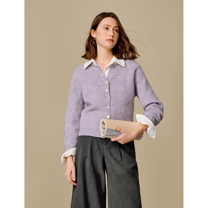 Inman Women's Brushed Faux Velvet Knit Cardigan Sweater