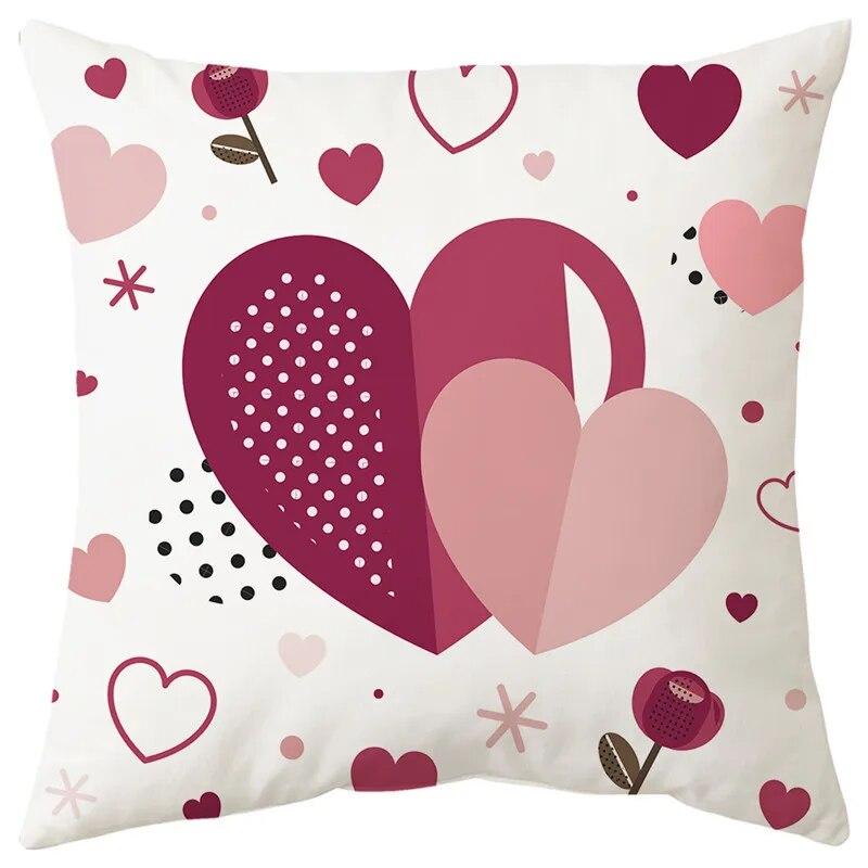 Rosa Valentinstag Druckmuster Sofakissenbezug Kissenbezug Heimparty Auto Bettwäsche