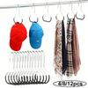 4/8/12pcs Hat Organizer for Baseball Caps Metal Hat Rack for Closet Scarf Hangers with Non Slip Grip Belt Tie Scarf Organizer