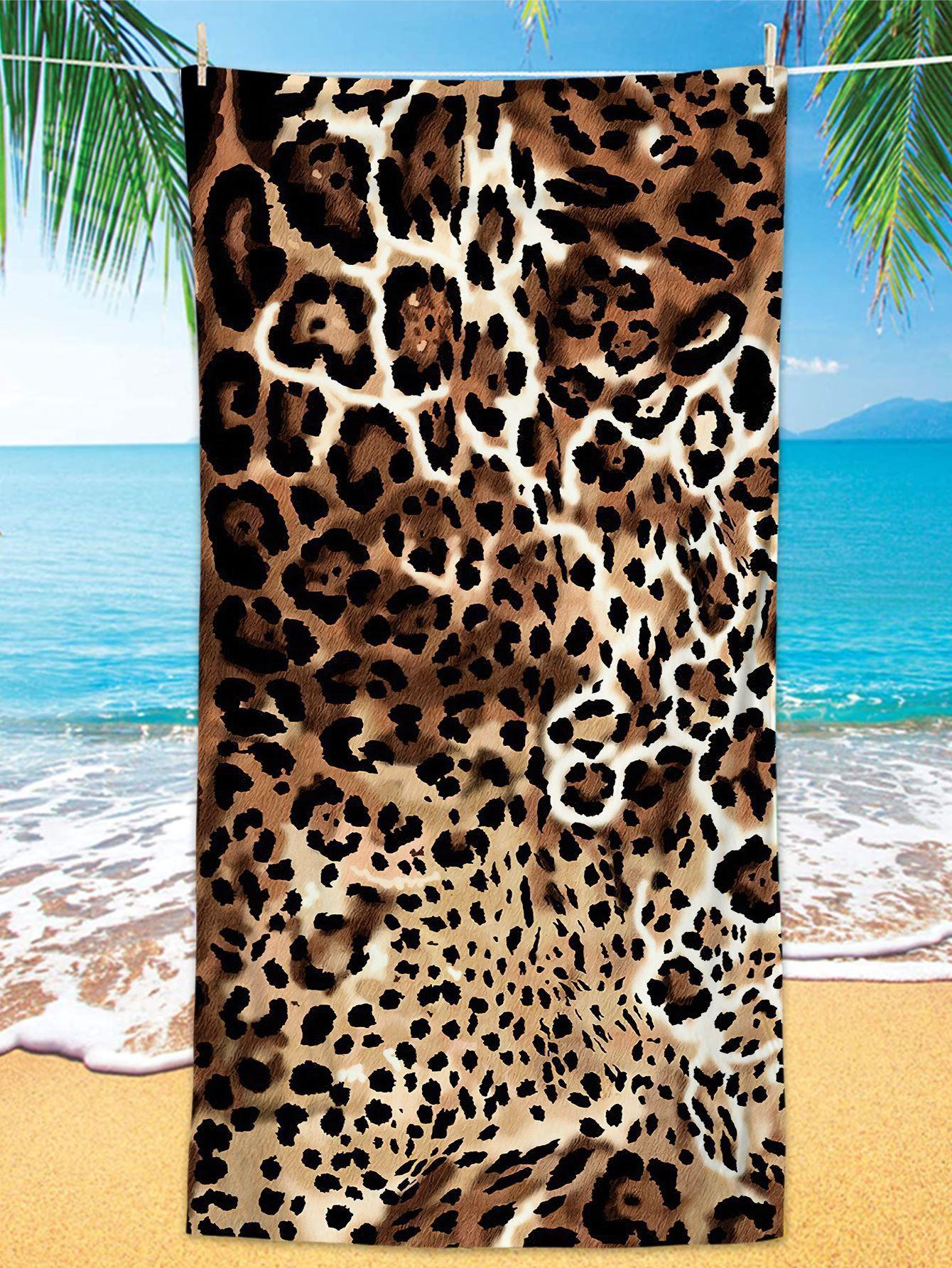 2D Giant Shark Beach Towel Underwater Sea Animal Pattern Absorbent Towel Summer Beach Swimming 50x100cm
