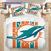 Miami Dolphins Pattern Bedding Quilt Set Quilt Cover Pillowcase Home Decoration Birthday Gift (1 * duvet cover + 2 * pillowcase, without core)