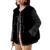 JIANHU Mid-Aged Women's Spliced Wool Blend Duck Down Winter Coat