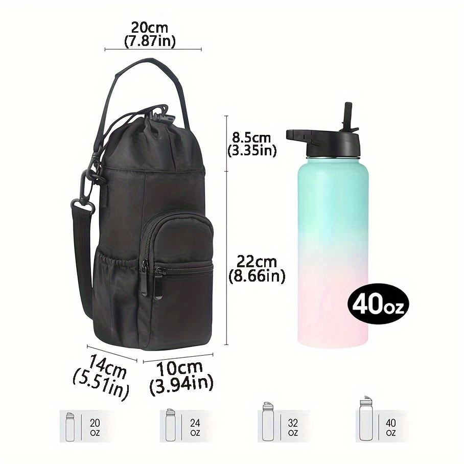 1pc Water Bottle Carrying Case, Zip Pocket Design, Crossbody Bag with Pockets, Walking Water Bottle Bag with Adjustable Shoulder Strap