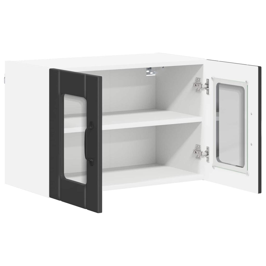 Wall Mounted Glass Cabinet LUCCA Black 60 X 31 X 40 Cm Particleboard