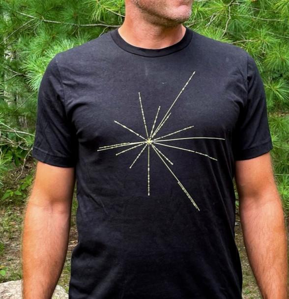 NASA Voyager Pioneer Plaque Pulsar Map Detail Unisex T-Shirt, Unisex T-Shirt XXXXL
