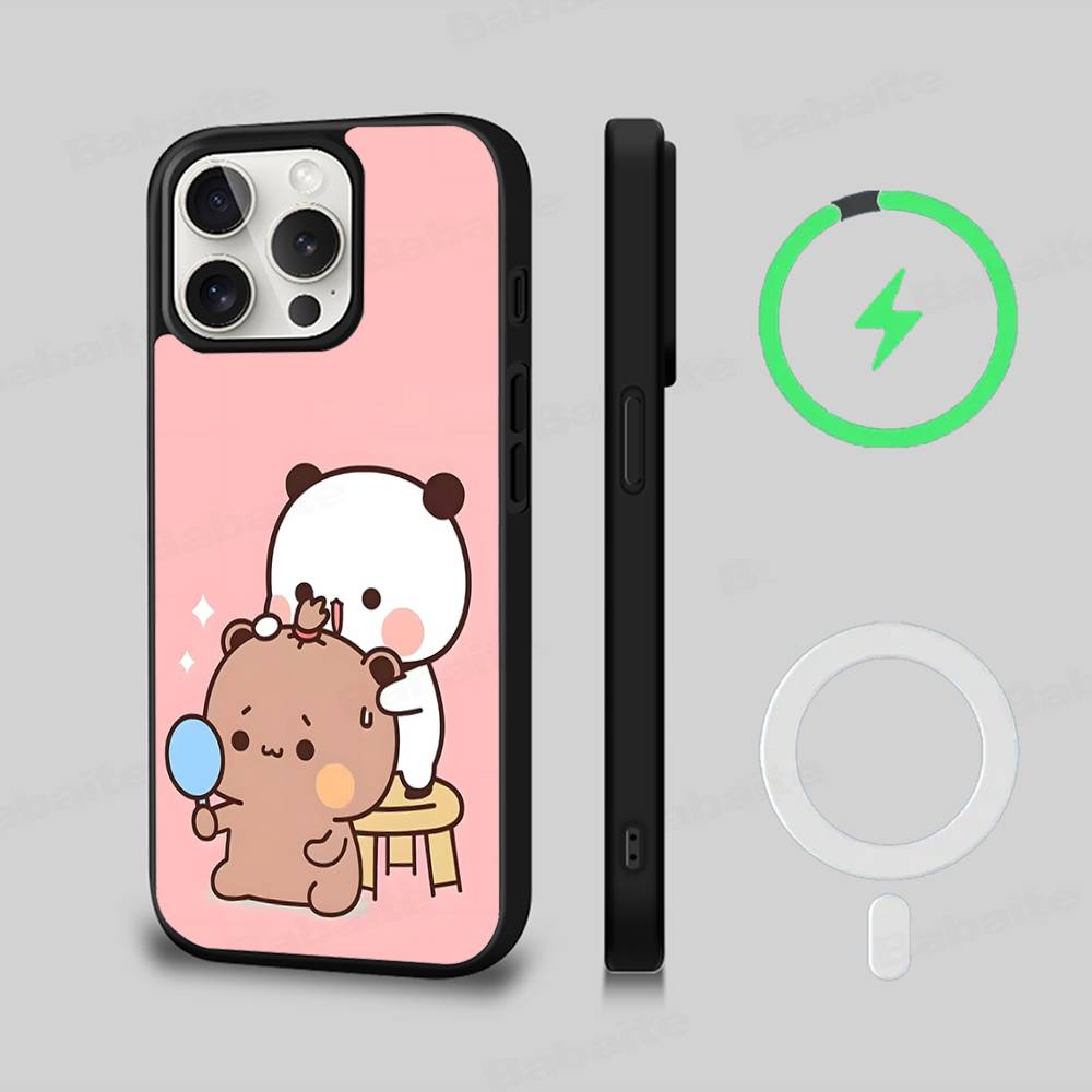 BUBU DUDU Cartoon Magnetic Matte Phone Case For IPhone 16 17 15 14 13 12 11 For Magsafe Wireless Charge Cover