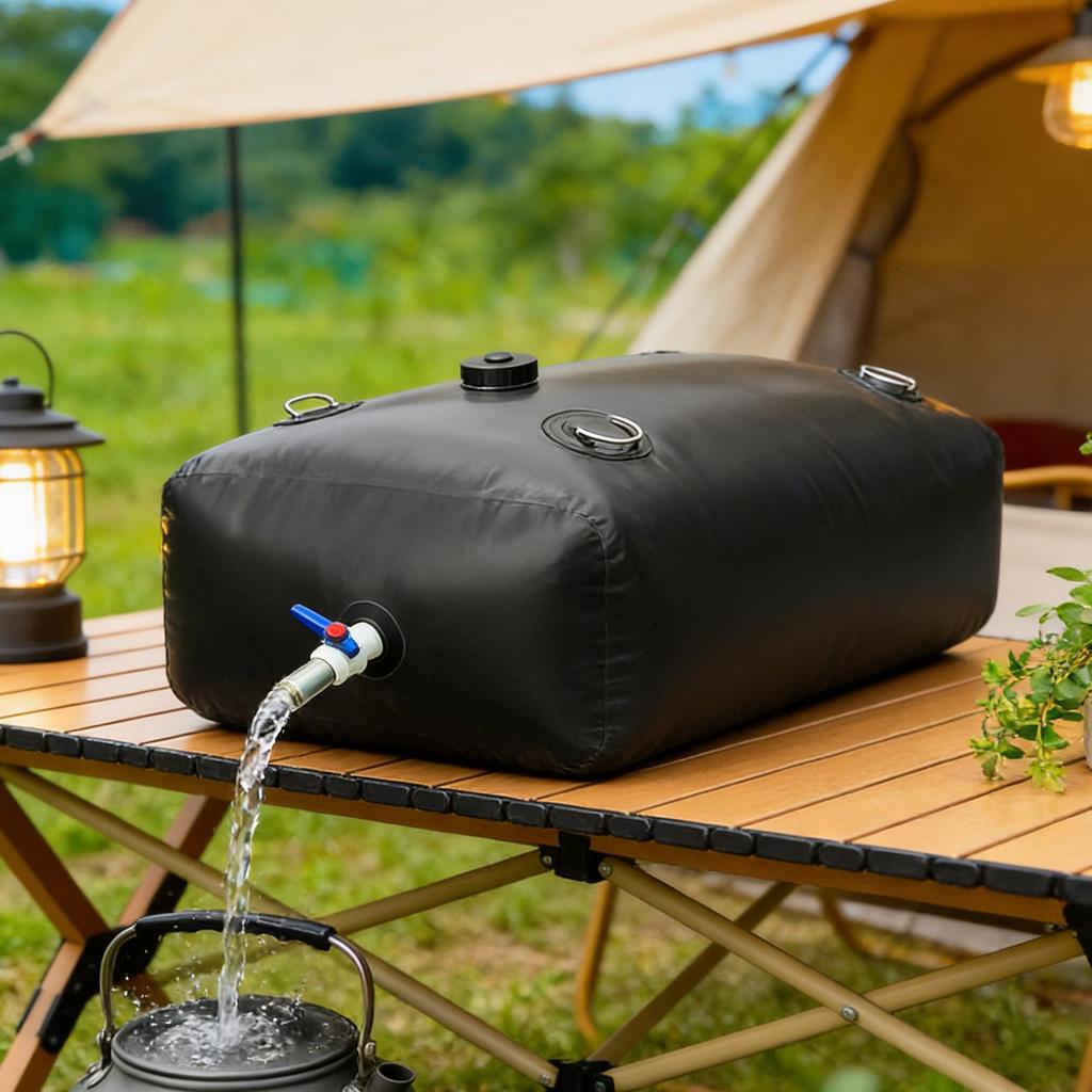 110L Water Tank Large Capacity Folding Reservoir Bag Water Bag With Spigot For Car Truck RV Camping Garden Picnic Outdoor