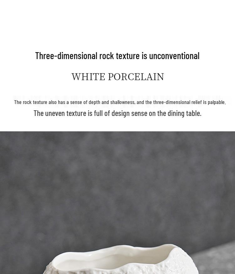 Rock Pattern Oval Dessert Bowl for High-End Molecular Cuisine