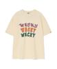 Wacky Willy Multi-Typo Short Sleeve T-Shirt Cream