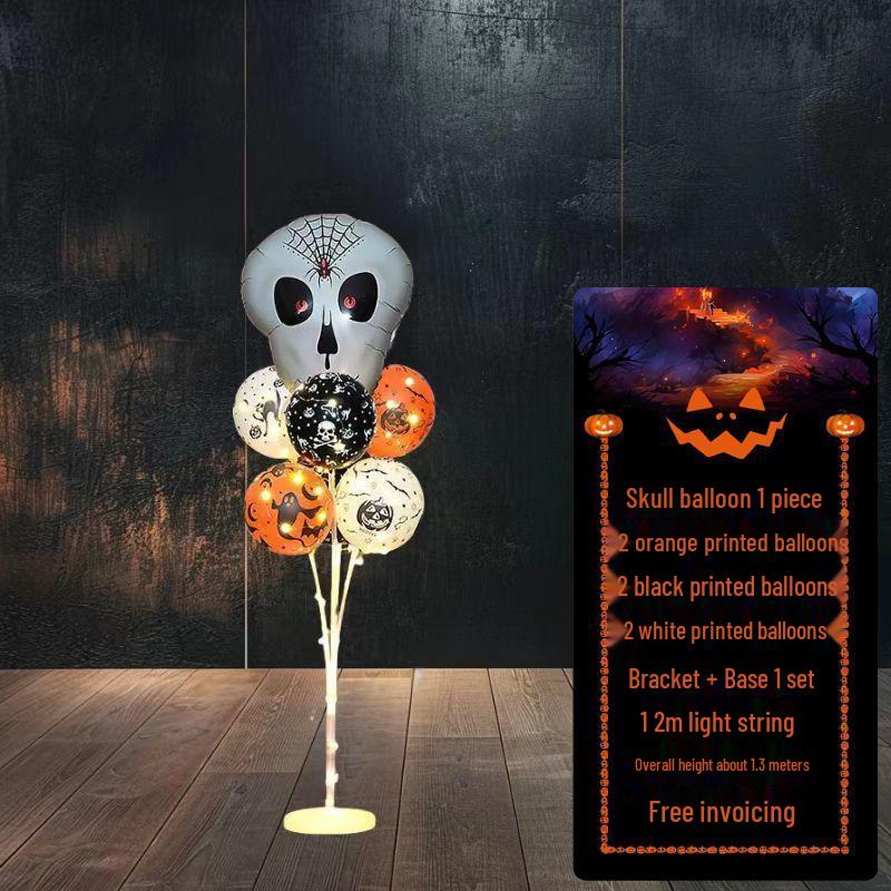 Halloween Pumpkin Skeleton Balloon Columns for Party and Event Decoration