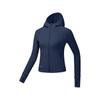 Freedom Series Comfortable Zipper Simple Hooded Long Sleeve Jacket Women Jackets Deep-Navy P125W073-0012