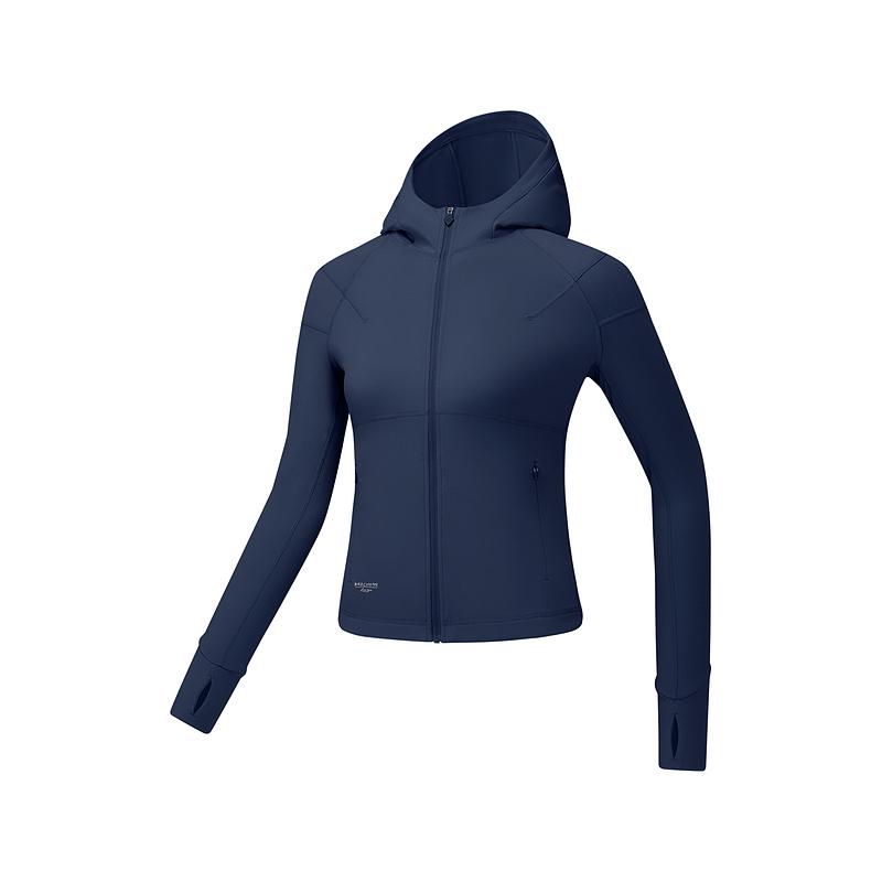 Skechers Freedom Series Comfortable Zipper Simple Hooded Long Sleeve Jacket Women jackets Deep-Navy P125W073-0012 S