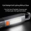 High-intensity flashlight, long-range outdoor long-lasting flashlight, portable mini zoom light, side light warning