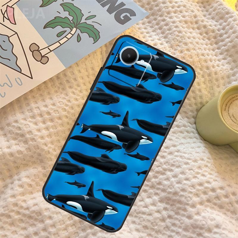 Cute Blue Killer Whale Case For Realme 15 11 12 13 14 Pro Plus C65 C67 C71 C63 C61 C55 C51 C53 C35 C75 GT6 GT7 Pro