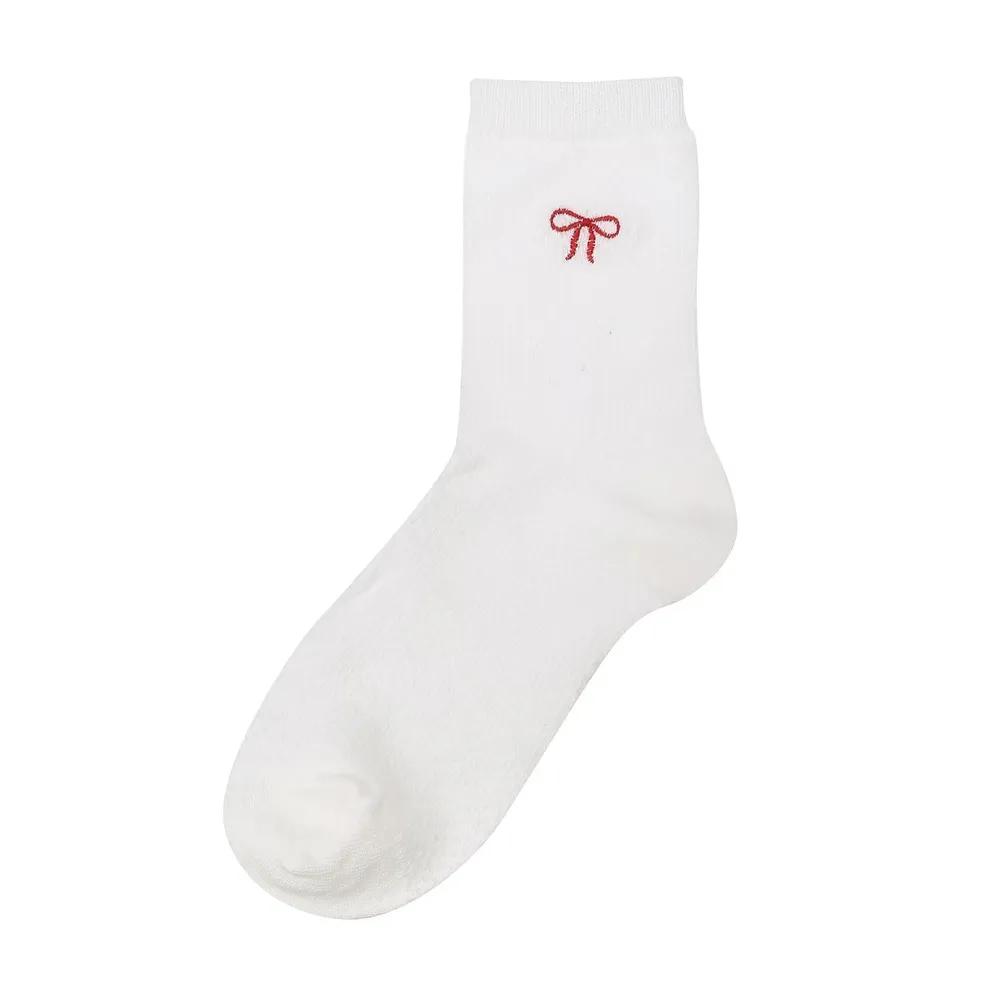 JASS6E041R2 Women's Ribbon-Point Mesh Mid-Calf Socks 2-Piece Set