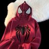 Spider-Man Hoodie Men Women Oversized Hip Hop Crewneck Sweatshirt Vintage Milk Silk Blend Pullover Casual Streetwear