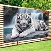 1 piece of snow-white Tiger King, polyester banner background fabric, perfect for room decoration and celebration events