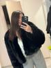 Palton Scurt Casual de Damă cu Blană de Vulpe Toscana - Stil Stradal European & American